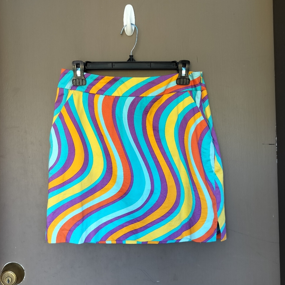 Loudmouth Ladies Multicolor‎ Wave Wavy Stripe Golf  Skort Skirt